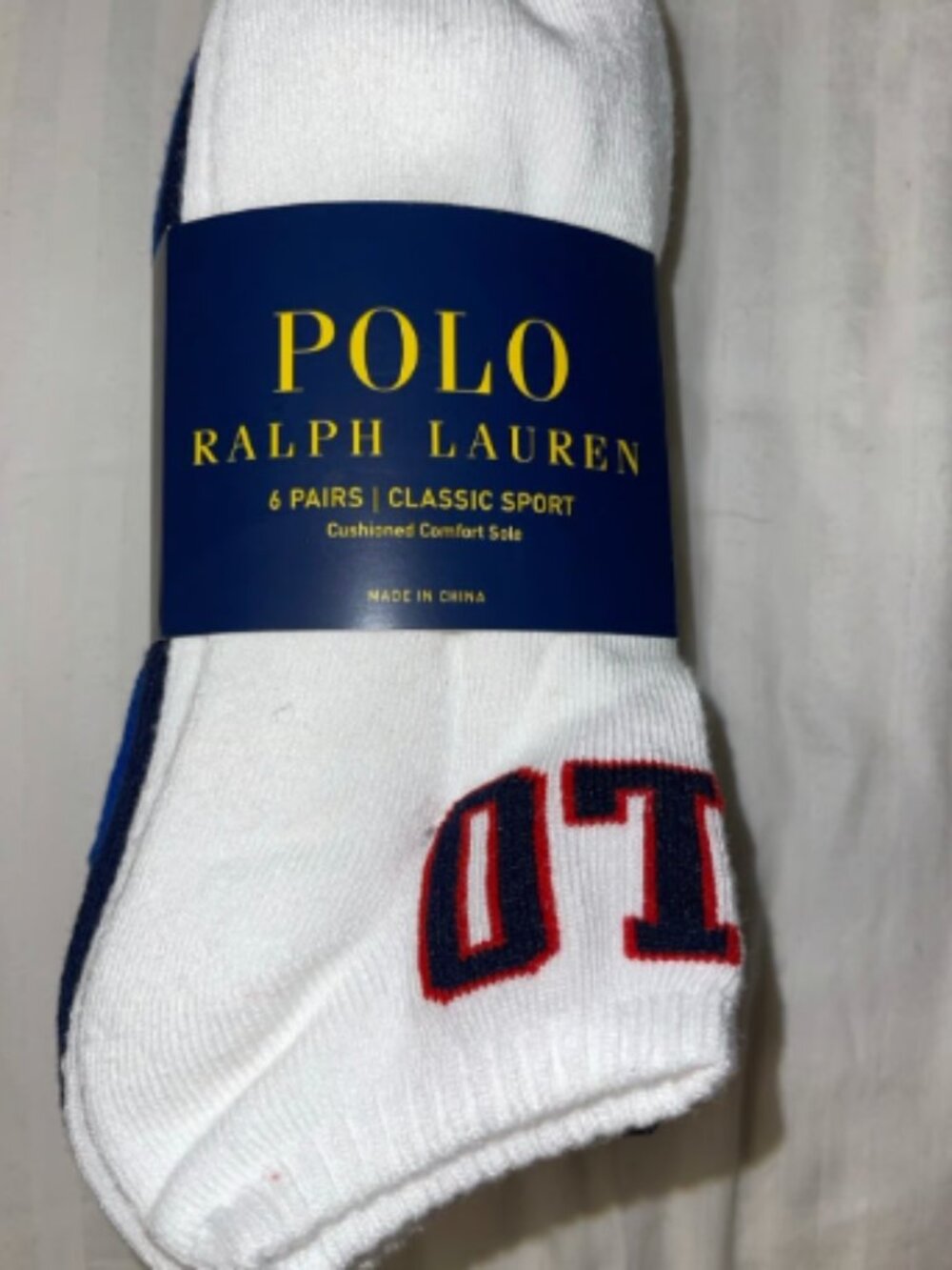 Polo Ralph Lauren 6 Pairs Classic Sport Men Socks (white/navy/blue)